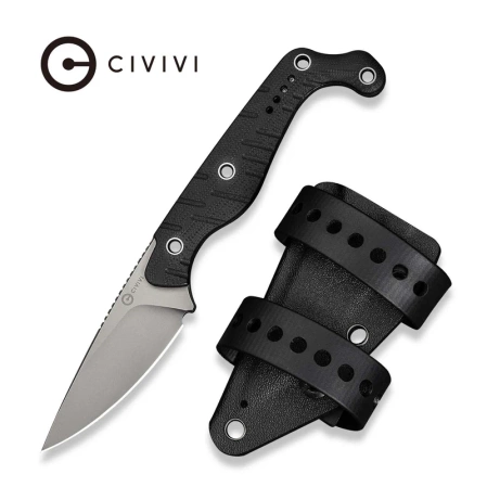 Civivi Sōkn Black G10, Stonewashed Nitro-V by Kyle Lamb (C22027-1)