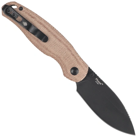 Kizer Phoca BD Knife Brown Norplex UltreX Micarta, Black Stonewashed 14C28N (V3781BDA1)