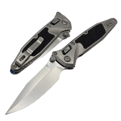 Microtech Socom Ram-Lok S/P-M Marfione Select Knife Gray Titanium, Blue HW, Stonewashed M390MK by Tony Marfione (160RL-10SMS3)