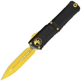 Microtech Combat Troodon Gen III D/E OTF Knife Black Aluminum, Corvette Yellow M390MK by Tony Marfione (1142-1CYSK)