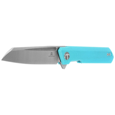 Bestechman Dundee Sheepfoot Knife Light Blue G10, Stonewashed/Satin D2 by Ostap Hel (BMK09B)
