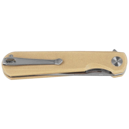 Bestechman Flick Knife Khaki G10, Satin/Stonewashed D2 by Ostap Hel (BMK13C)