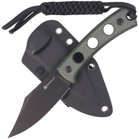 Nóż Sencut Waxahachie Green Micarta, Black Stonewashed 9Cr18MoV (SA11C)
