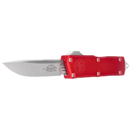 Microtech Scarab II Gen III Executive S/E OTF Knife Red Aluminium, Stonewashed M390MK by Tony Marfione (1176-10RD)
