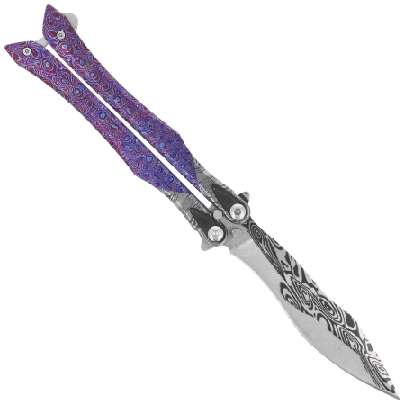 Nóż motylek Martinez Albainox Balisong 3D Purple Steel, 3D Pattern 3Cr13Mov (02256)