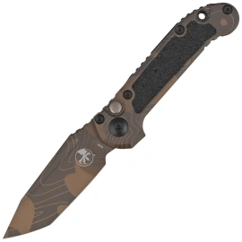 Microtech LUDT Gen III T/E Signature Automatic Knife Topographic Badlands Camo Aluminum, Topographic Badlands Camo M390MK by Tony Marfione (1136-1TPBNCS-Z4)