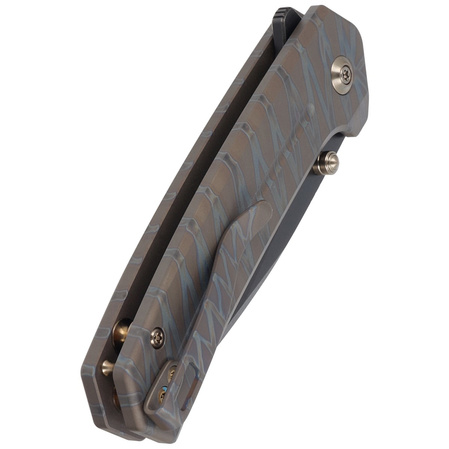 WE Knife Culex Tiger Stripe Pattern Flamed Titanium, Black Stonewashed CPM 20CV (WE21026B-7)