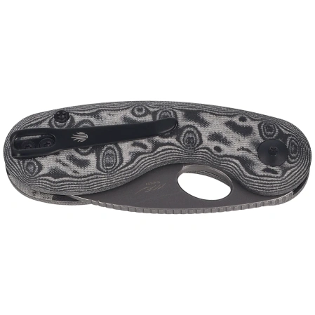 Kizer Microbe Knife Black-Grey Micarta w/ Vortex, Gray Stonewashed 14C28N by Maksim Epifantsev (V2742A5)