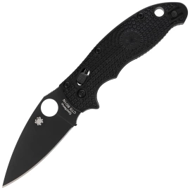 Spyderco Manix 2 Lightweight Black Blade PlainEdge Knife (C101PBBK2)