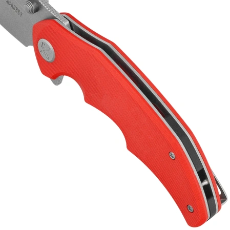 Kubey Ceto Knife Red G10, Beadblasted 14C28N by MUZI Design (KU181H)