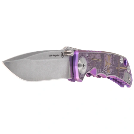 Spartan Blades Harsey Folder ''Templar Purple'' Titanium, Stonewashed MagnaCut by William W. Harsey (SF5TEMP)