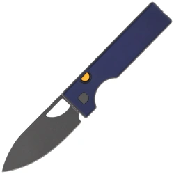 Kizer Little Ringbo Knife Blue Aluminum, Gray PVD / Stonewashed AEB-L by Matija Milović (V3708A3)