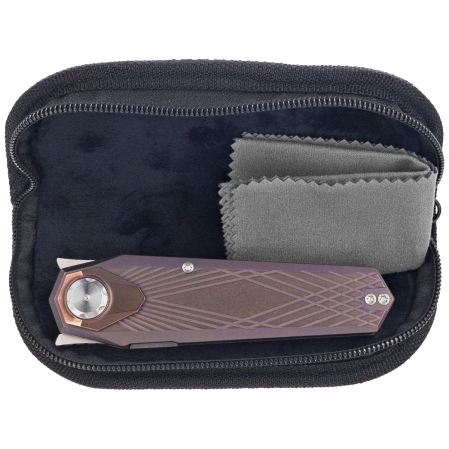 Nóż składany Remette RT-Infinite Power Grilled Blue Titanium, Hand Grinding Pearlescent M390 (RTIP-G)