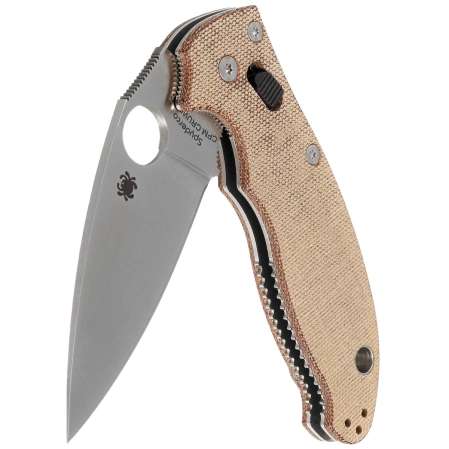 Spyderco Manix 2 Brown Canvas Micarta, Satin CPM Cru-Wear by Eric Glesser (C101MPCW2)