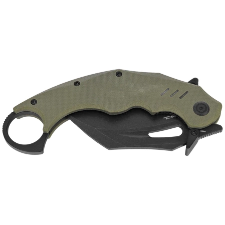 Nóż składany Kubey Wrath Green G10, Blackwashed 14C28N by MUZI Design (KU261F)