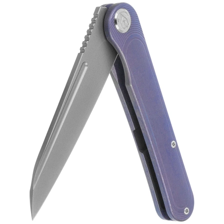 Nóż składany KB Kubey Dandy Blue Titanium, Sandblasted CPM S90V by Maksym Tkachuk (KB247K)