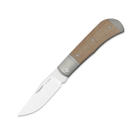 Nóż składany Kizer Trestle Gray Titanium/Brown Micarta, Satin 14C28N by Azo (V3761A1)