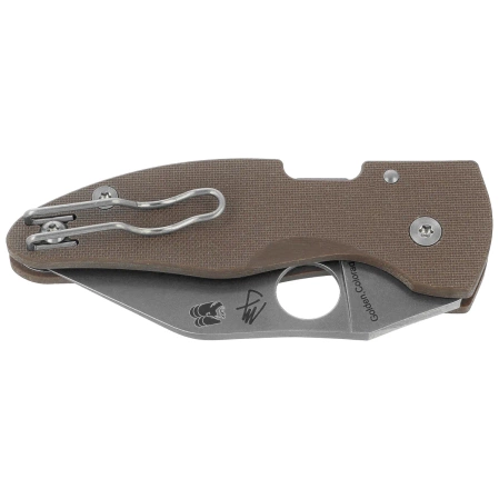 Nóż składany Spyderco Microjimbo Sprint Run Brown G10, Stonewashed CPM 15V by Michael Janich (C264GPBN15V)
