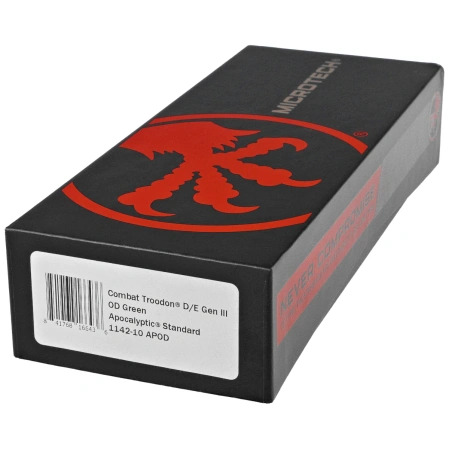 Microtech Combat Troodon Gen III D/E OTF Knife OD Green Aluminum, Apocalyptic M390MK by Tony Marfione (1142-10APOD)