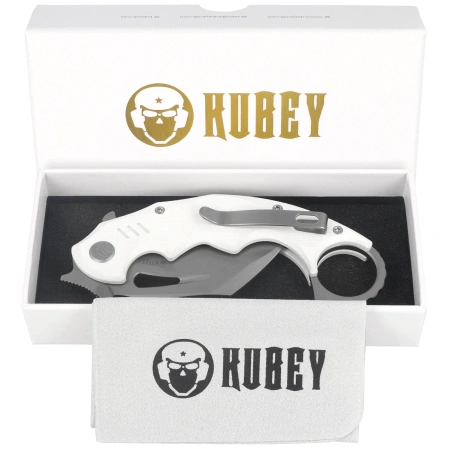 Nóż składany Kubey Mini Wrath White G10, Beadblasted 14C28N (KU262K)