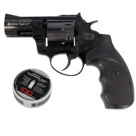 BAS Voltran EKOL Viper 2.5'' Black .22 Long Blanc Blank Revolver with PTG Ammunition