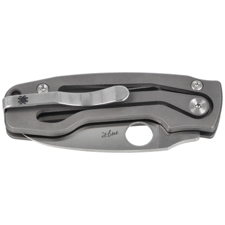 Spyderco Pits 2 Slipit Knife Gray Titanium, Satin M390 by Mike Read (C269TIP)