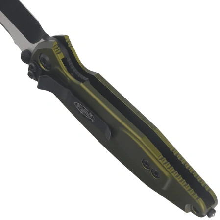 Microtech Socom Elite T/E-M Knife OD Green Aluminum, Black M390MK by Tony Marfione (161-1OD)