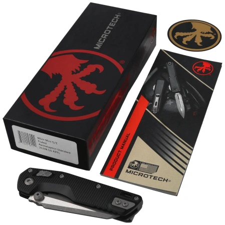 Nóż składany Microtech MSI Mini S/E Black Fluted Aluminium, Apocalyptic M390MK by Tony Marfione (210M-10APFL)