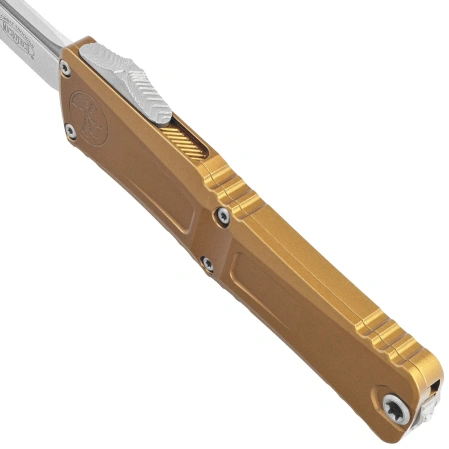 Nóż automatyczny OTF Microtech Combat Troodon Gen III T/E Tan Aluminium, Stonewashed M390MK by Tony Marfione (1144-10TA)