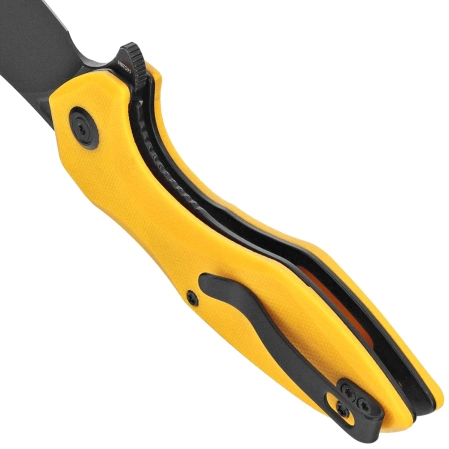 Kubey Nobel Knife Yellow G10, Blackwashed 14C28N (KU236N)