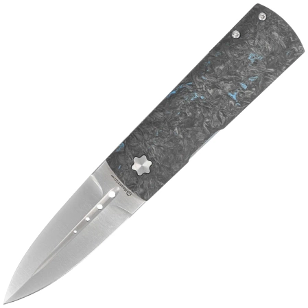 Maserin Daga Black/Blue FatCarbon, Satin Elmax by Attilio Morotti Knife (372/B)