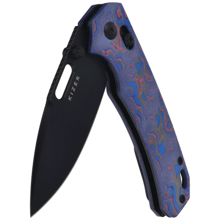 Nóż składany Kizer Outposter Vortex Micarta, Black PVD Nitro-V (V3802CDA2)
