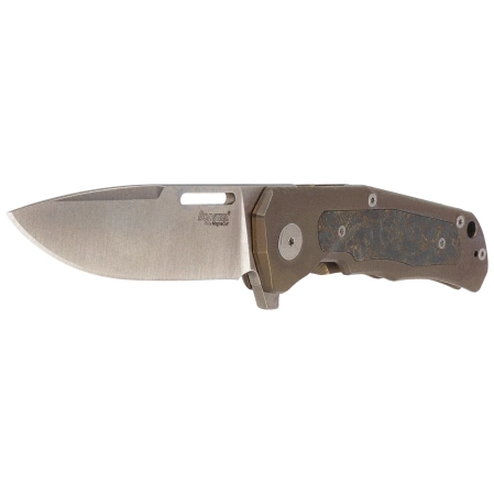 Nóż składany LionSteel Q4ttro Bronze Titanium/Fat Carbon, Satin MagnaCut by Molletta (Q4 BR)