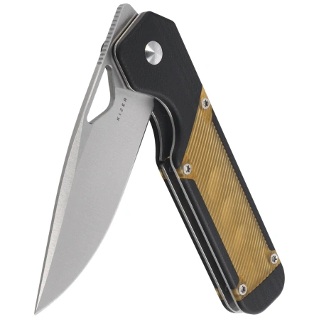 Kizer Militaw Knife Black G10 / Yellow PEI, Satin 154CM by Jonathan Styles (V3634C1)