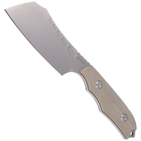 Kubey Knife Aiden, Tan Micarta, Sand Blasted D2 by Damiano Dall'Amico (KU341B)