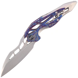 Nóż składany WeKnife Arrakis LE Gray / Flamed Titanium, Hand Rubbed Satin Vanax by Elijah Isham (906K)