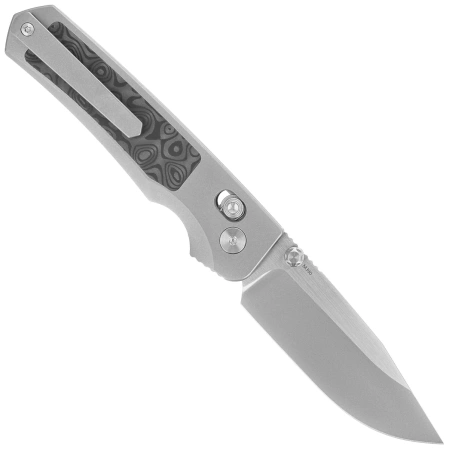 Nóż składany Remette RT-Aurora Gray Titanium / Carbon Fiber, Manual Fine Grinding Satin Surface / Pearlescent Surface M390 (AURA-D)