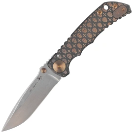 Spartan Blades Harsey Folder ''Gilded Skulls'' Titanium, Stonewashed MagnaCut