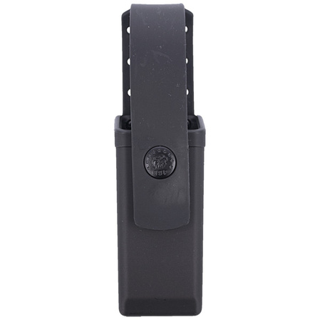 ESP Double-Stack 9 mm / .40 Magazine Pouch with Metal Clip and Safety Strap, Black (MH-64-S)