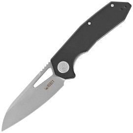 Kubey Knife Vagrant Black G10, Sand Blasted 14C28N by Maksim Tkachuk (KU291N)
