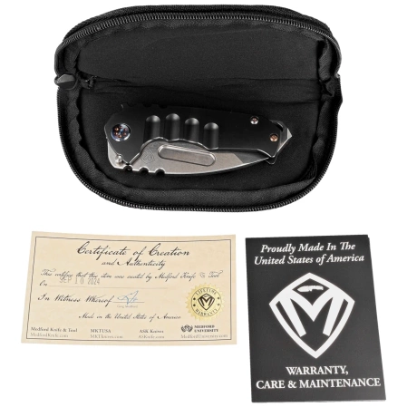 Medford Praetorian Genesis T Tanto Charocal DLC Titanium, Flm HW/Clip, Tumbled S45VN by Greg Medford (MK0294TT-30PV-TFCF-BN)