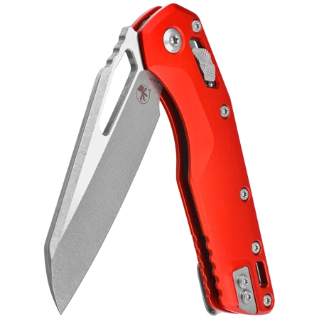 Nóż składany Microtech MSI S/E Red Slab Side Aluminium, Stonewashed M390MK by Tony Marfione (210-10RD)