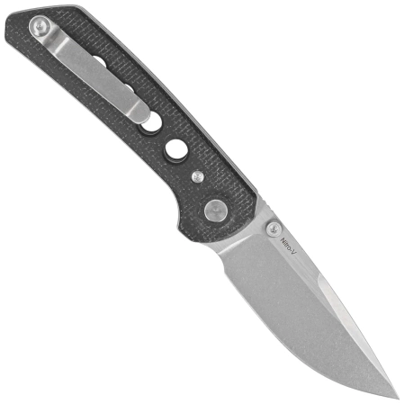 Nóż składany Reate PL-XT Black Micarta/Black G10, Stonewashed Nitro-V