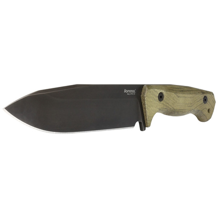 LionSteel Green Canvas Micarta, Old Black CPM 3V by Molletta knife (T6B 3V CVG)