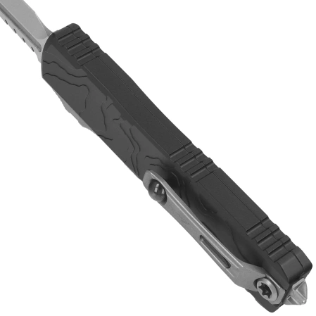 Microtech Ultratech Gen IV Interceptor Signature Knife Black Topographic Deep Engraved Aluminum, Stonewashed M390MK by Tony Marfione (11174TP-10S)