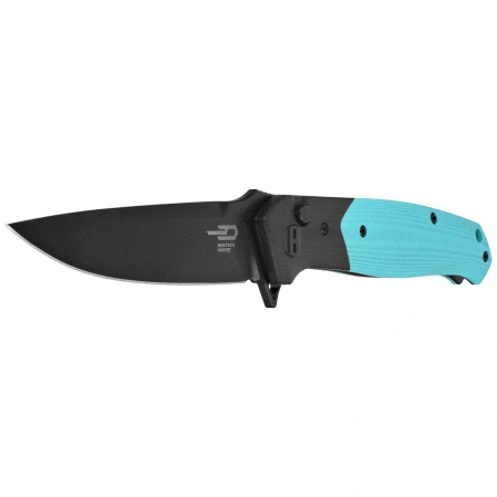 Bestech Swordfish Knife Black/Light Blue G10, Black PVD 14C28N (BG62E)