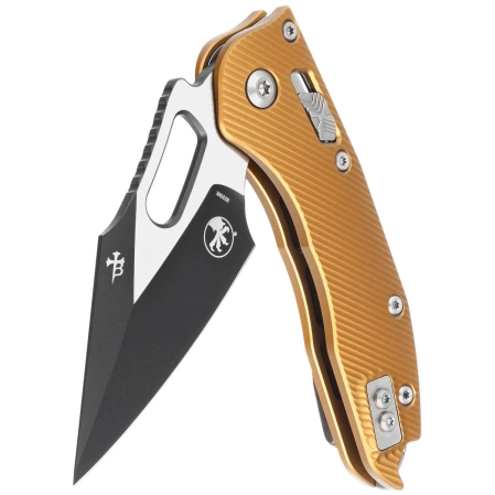 Nóż składany Microtech Stitch S/E Fluted Tan Aluminium, Black/Satin M390MK by Borka Blades and Tony Marfione (169RL-1FLTA)