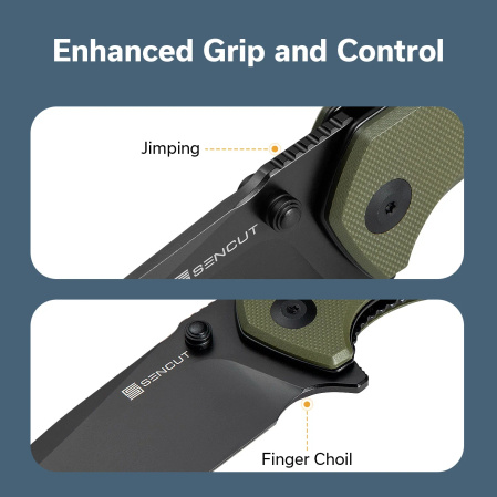 Sencut Skarnax Knife OD Green G10, Black 9Cr18MoV (S24025-2)