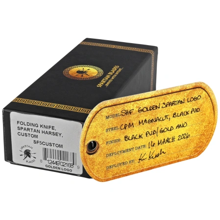 Spartan Blades Harsey Folder ''Gold Logo'' Titanium, Black PVD MagnaCut