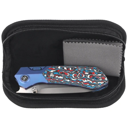 Remette Meteor Knife Blue Titanium/Carbon Fiber, Pearlescent M390 (RTPT-AL)